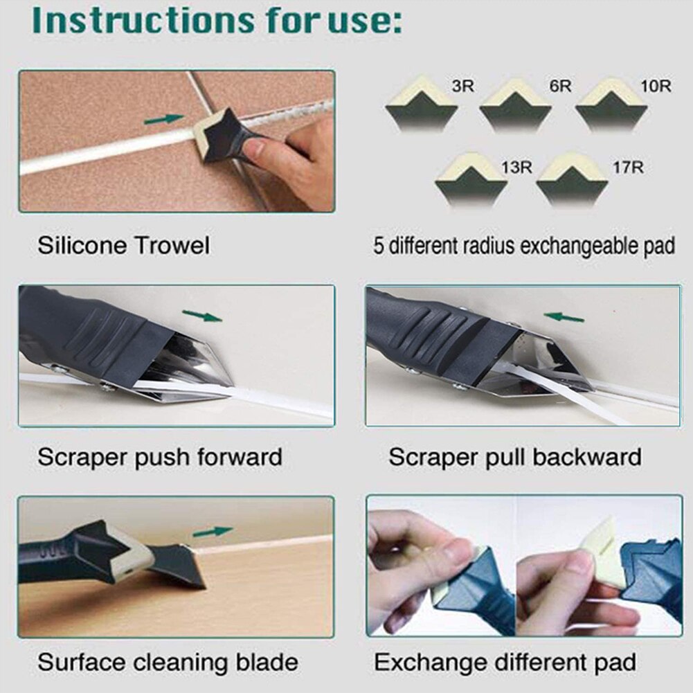 10Pcs Hand Caulking Tools Kit Caulk Remover Tools Silicone Sealant Finishing Tool Caulk Nozzle Applicator Finishing for Window