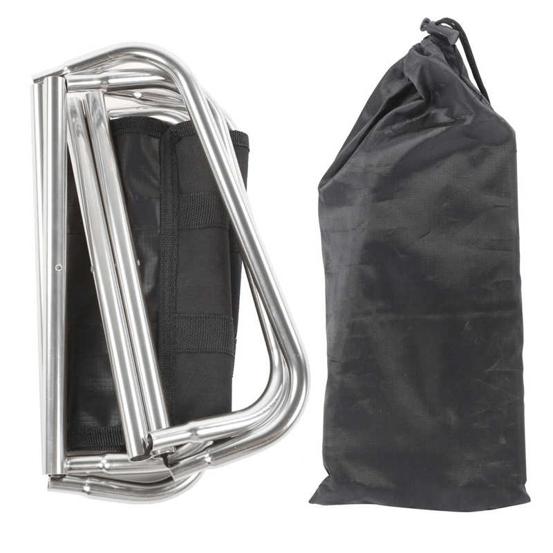 Mini Vouwen Krukje Luchtvaart Aluminium Outdoor Draagbare Camping Mini Vouwen Kruk Vissen Stoel Camping Opvouwbare Kruk: Silver