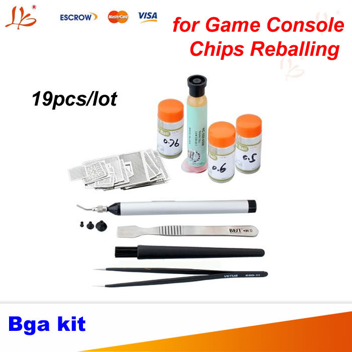 Kit de plantilla BGA con calefacción directa de 19 uds, Reballing para XBOX/PS3/WII GPU CPU