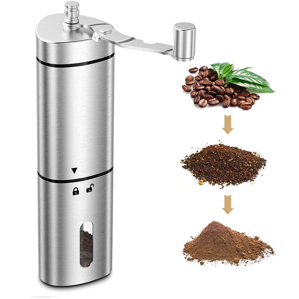 Coffee Grinder Mini Stainless Steel Hand Manual Handmade Coffee Bean Burr Grinders Mill Kitchen Tool Grinders: A1