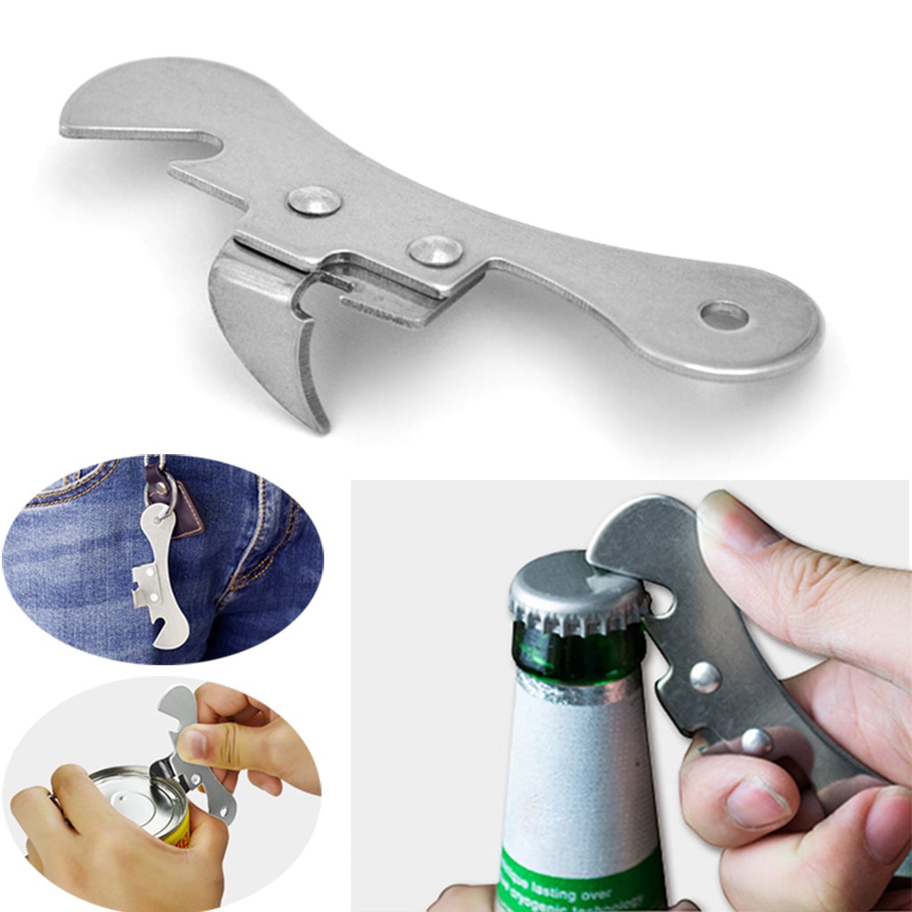 Multifunction Stainless Steel Compact Manual Tin Can Opener Bottle Jar Beer Opener Kitchen Compact Manual Tin Can Opener