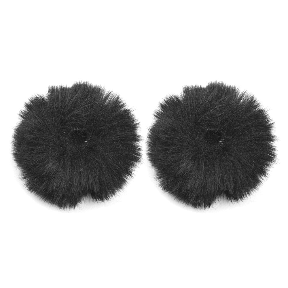 Micrófono Lavalier con Clip, protector de parabrisas peludo, Compatible con Boya M1 y la mayoría de los micrófonos de solapa: 2Pcs Black