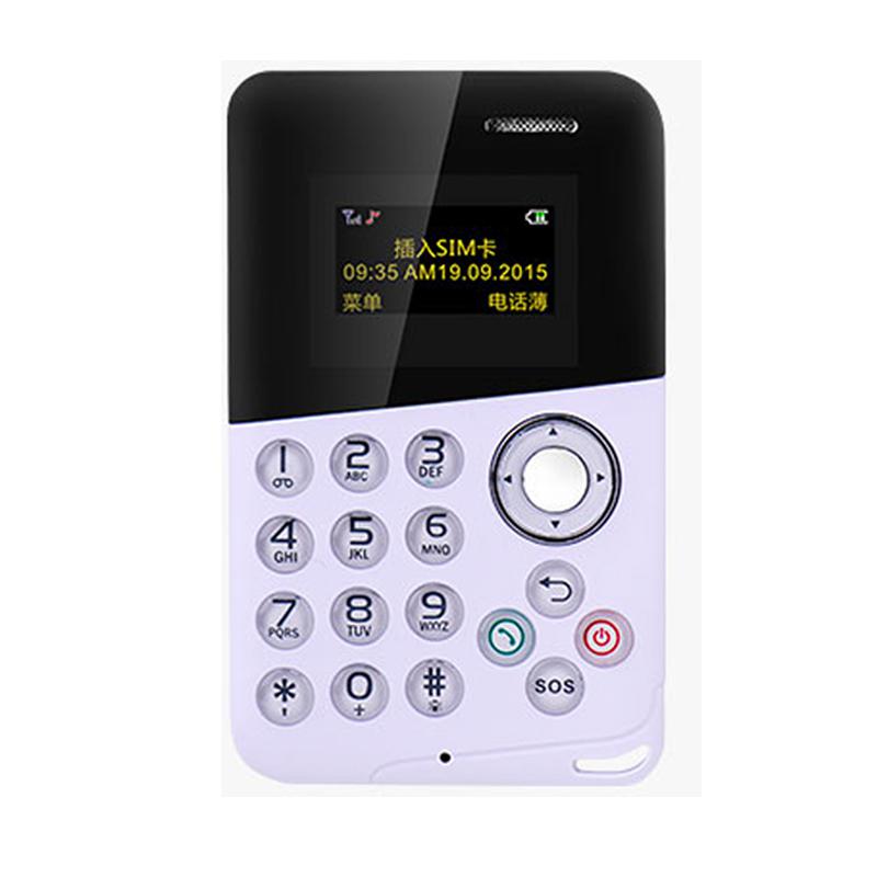 Original Aeku M8 Mini Card Phone Handsfree Bluetooth Message Color Screen Low Radiation Kids Pocket Mobile Phone: 4