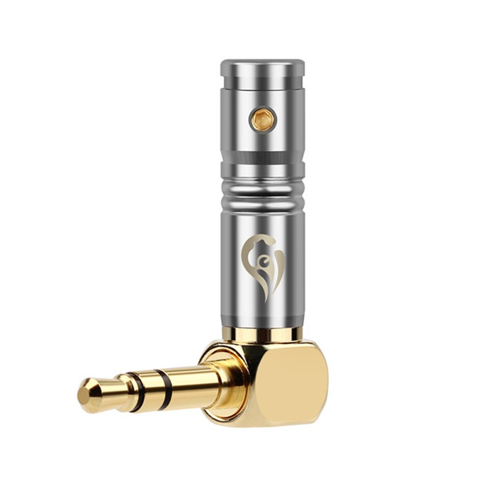 1pc Jack 3,5mm Rechten Winkel Kopfhörer Stecker 3 Pole Gold Überzogene Draht Anschluss für 4mm Kopfhörer Kabel DIY 25mmx 30,2mm Schwarz Silber