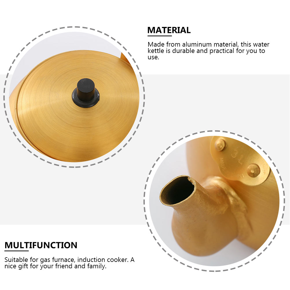 1 pc Durable Teapot Aluminum Teakettle Home Thicken Teakettle (Golden)