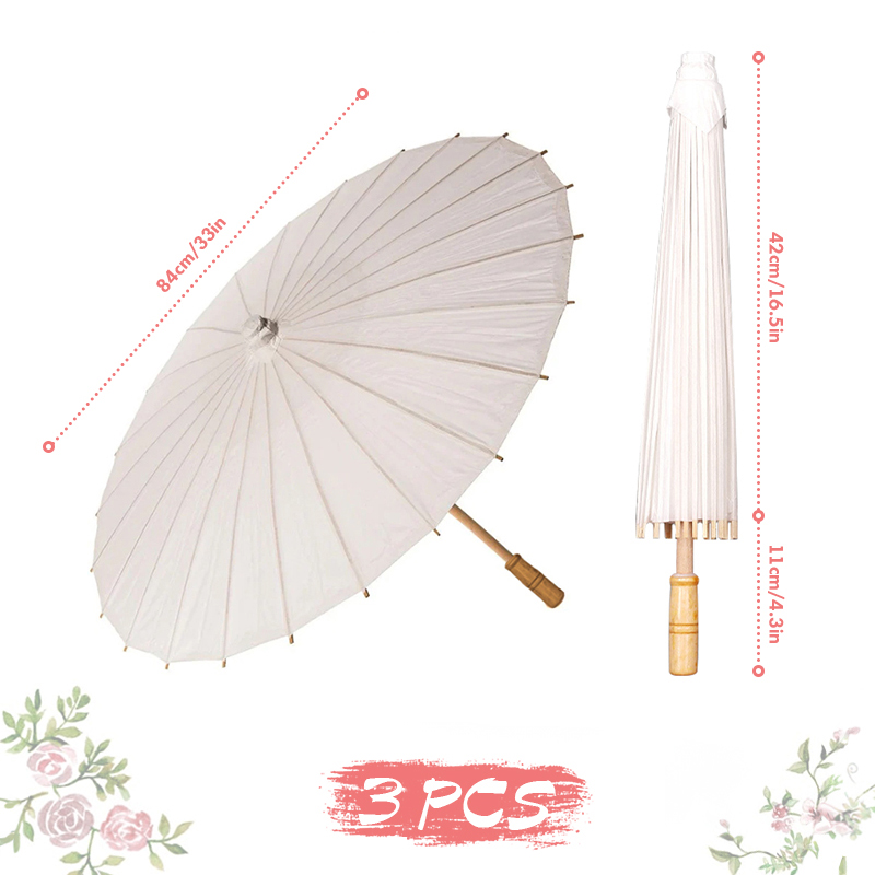 Ombrello parasole in carta bianca da 84/60 cm per matrimonio, ombrelloni in bambù fai da te per bomboniere, per centrotavola per addio al nubilato, oggetti di scena per foto: giallo