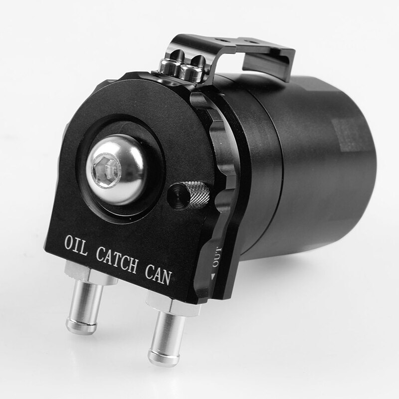 Oil Catch Can Air Breather Tank Filter Baffled Universal Black
