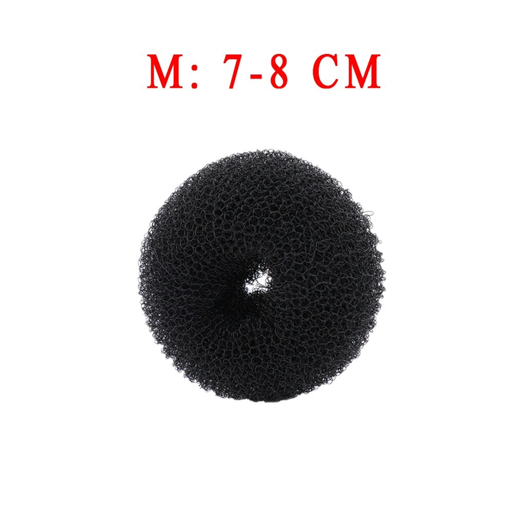 Accesorios de novedosa para niña y mujer, modelador de rosquillas, anilla para el pelo, moño, Herramienta de Peinado: black 8cm