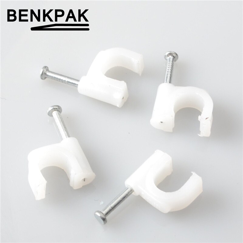 6mm 10mm Auto Fixing Clip Fastener Wire U-shape Fixing Clip Steel Nail Line Card Plastic PE+High Carbon Steel Nails