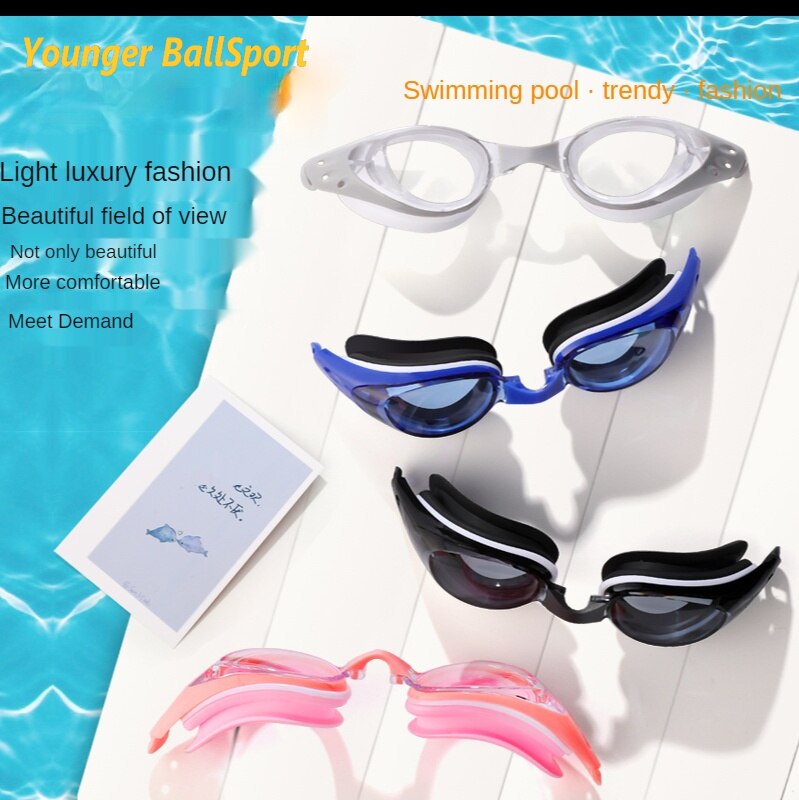 Lunettes de natation professionnelles pour myopie, avec bouchons d&#39;oreille, pince-nez, galvanoplastie, Silicone étanche