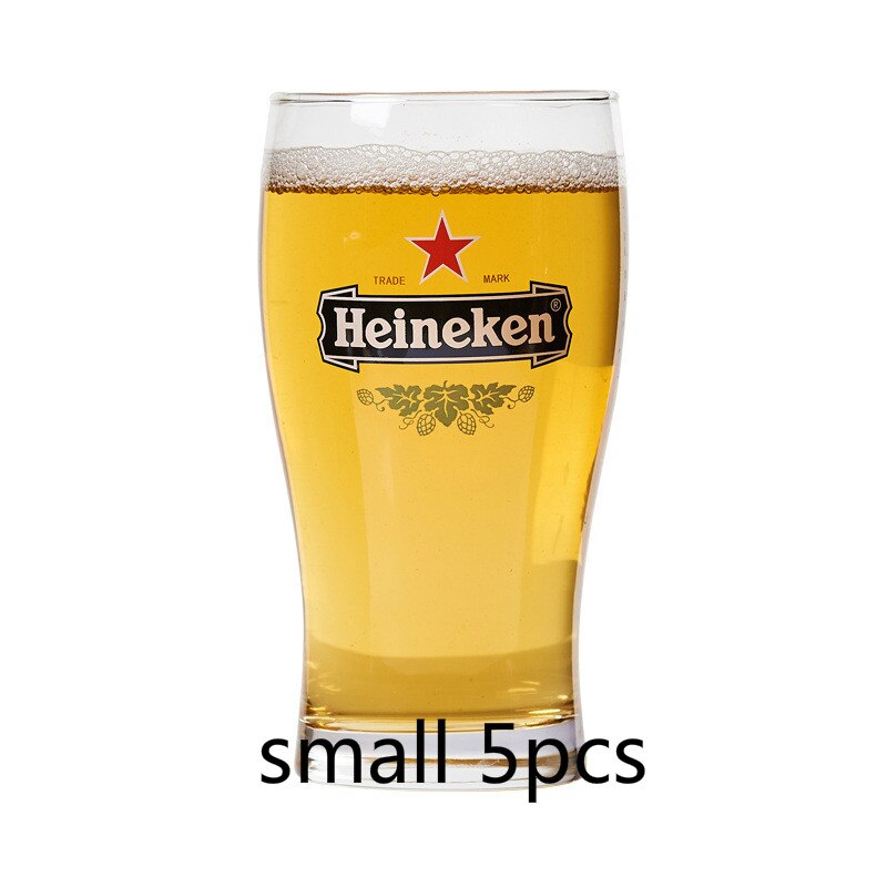 300ML/570ML Personality Beer Glass Cup 1664 GUINNESS HeineKen Beer Mug Wine Glass for Bar Whiskey Glass KTV Party: heniken small 5pcs