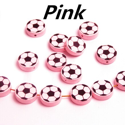 Cute Football Pattern 20Pcs Lead-Free Wood Beads For Jewelry Making Accessories Bracelets DIY Craft For Child 20mm: Color 9