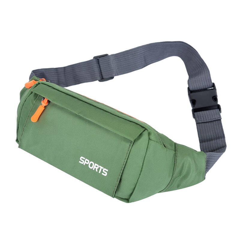 Brivilas waist pack women running waterproof waist bag mobile phone holder men gym fitness travel pouch belt pink chest bags: Army Green