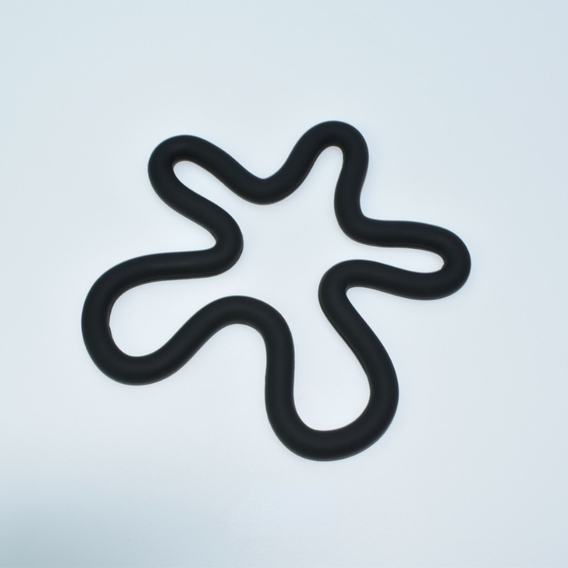 Posavasos geométricos de silicona resistentes al calor, posavasos antideslizantes para tazas de bebidas, mantel individual para mesa, accesorios de cocina, almohadillas para posavasos: Negro