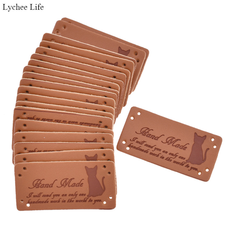 Lychee Life étiquettes de vêtement unisexe | Bricolage, artisanat du cuir, étiquettes à coudre gaufrées, 20 pièces/paquet: 25