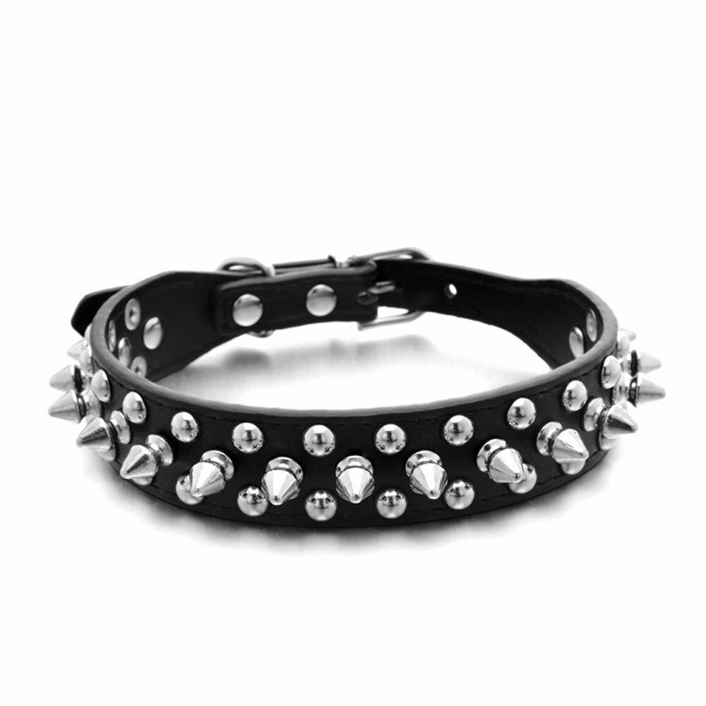 Cool Cat Dog Collar Cats Dog Leather Spiked Studded Collars For Small Medium Dogs Cats #TD: A / L