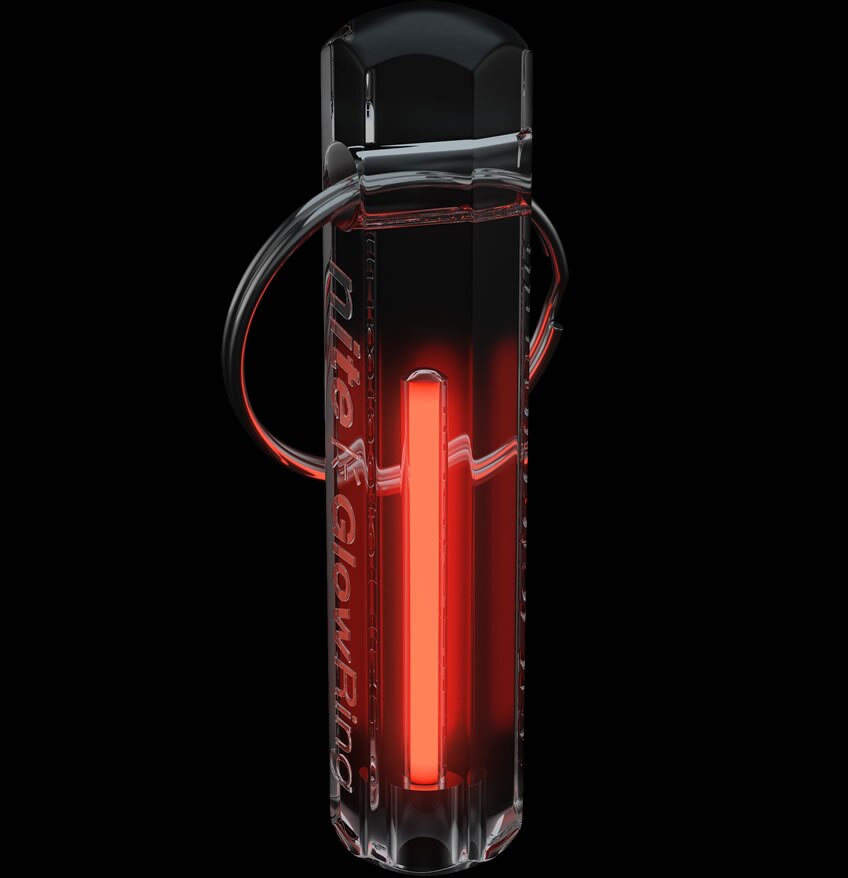 Nite Tritium Glowring Keychain Key Fob Night Automatic Light Self Luminous Fluorescent Tub Tritium: Clear Red