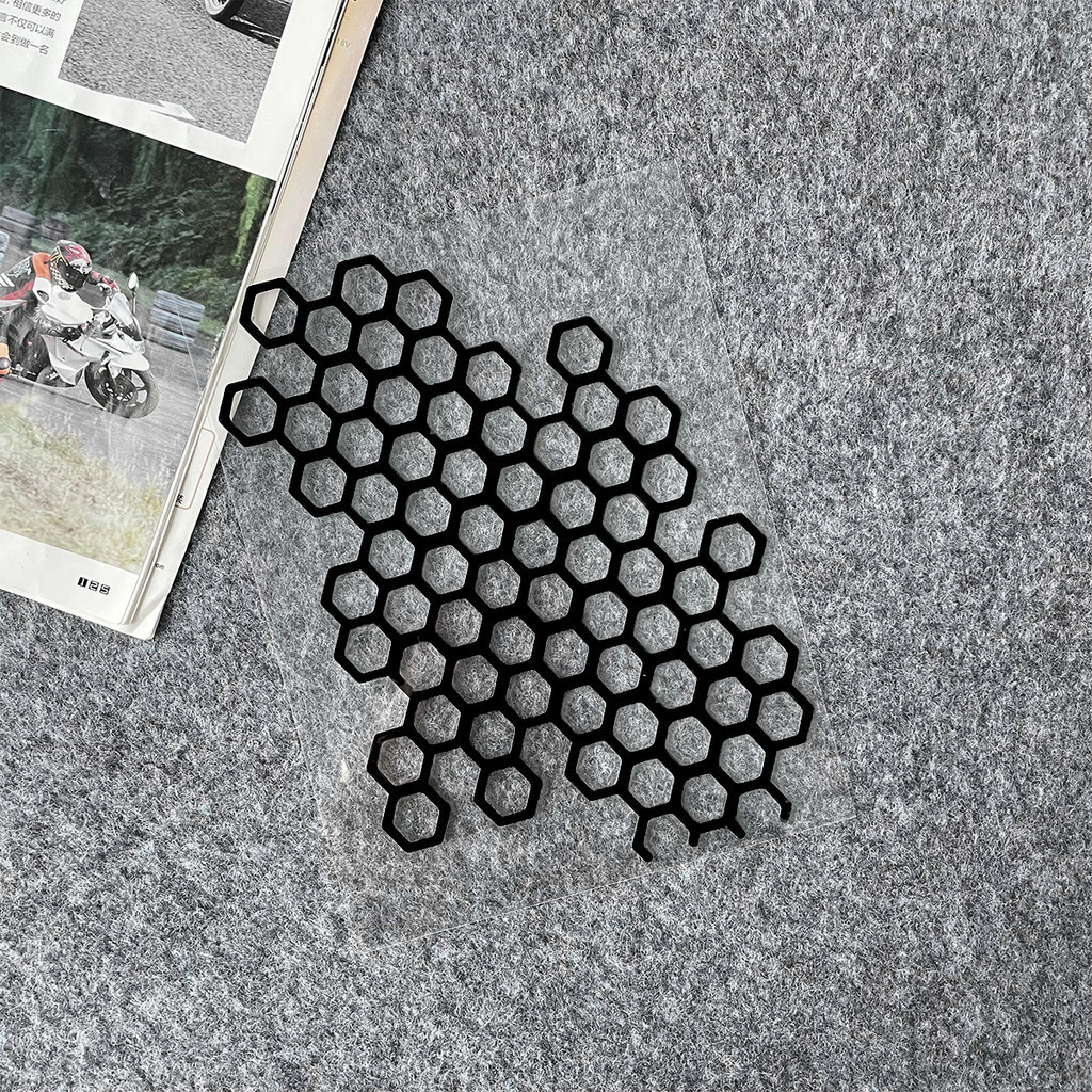 Honeycomb Motorcycle Sticker Reflective Motorcycle Helmet Body Grid Shaped Decal Waterproof Motorcycle Accesssories: Ivory