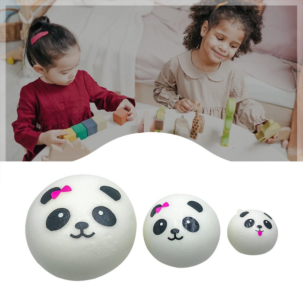 LLavero de Panda blando para niños, bola antiestrés de descompresión de elevación lenta, 4/7/10CM, llaveros de PU, juguetes para niños, de navidad