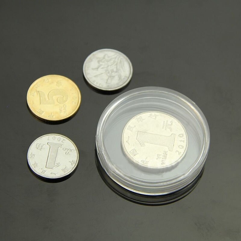 10 Pcs 30mm Coin Holder Mini Case Acrylic Clear Round Plastic Cases Coin Collection Box Coin Storage Capsules Holder Cases