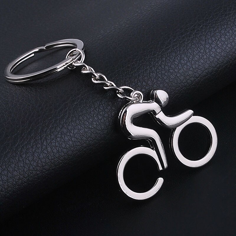 BISI GORO Kreative fahrt ein fahrrad form metallic frauen männer schlüssel halter Neue schlüssel ring aushöhlen solide kleine schmuckstück