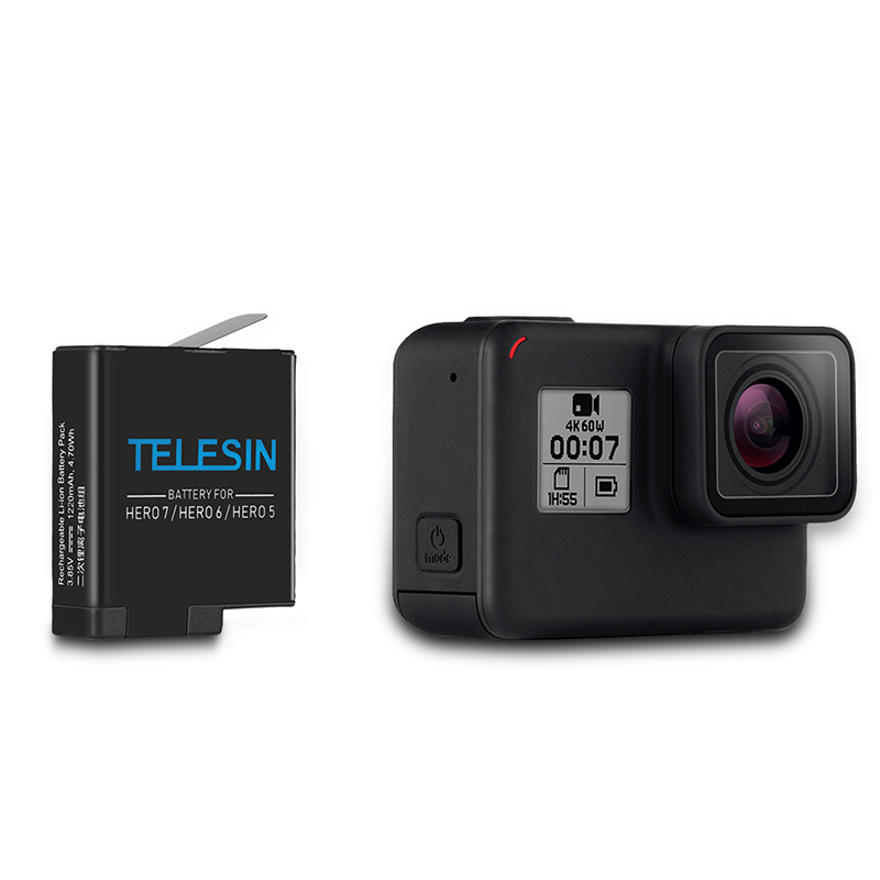 Caricabatterie E 2 Batterie Per GoPro Hero 5/6/7/8/9/10/11/12, Ricarica Rapida 3 Canali Con Accessori