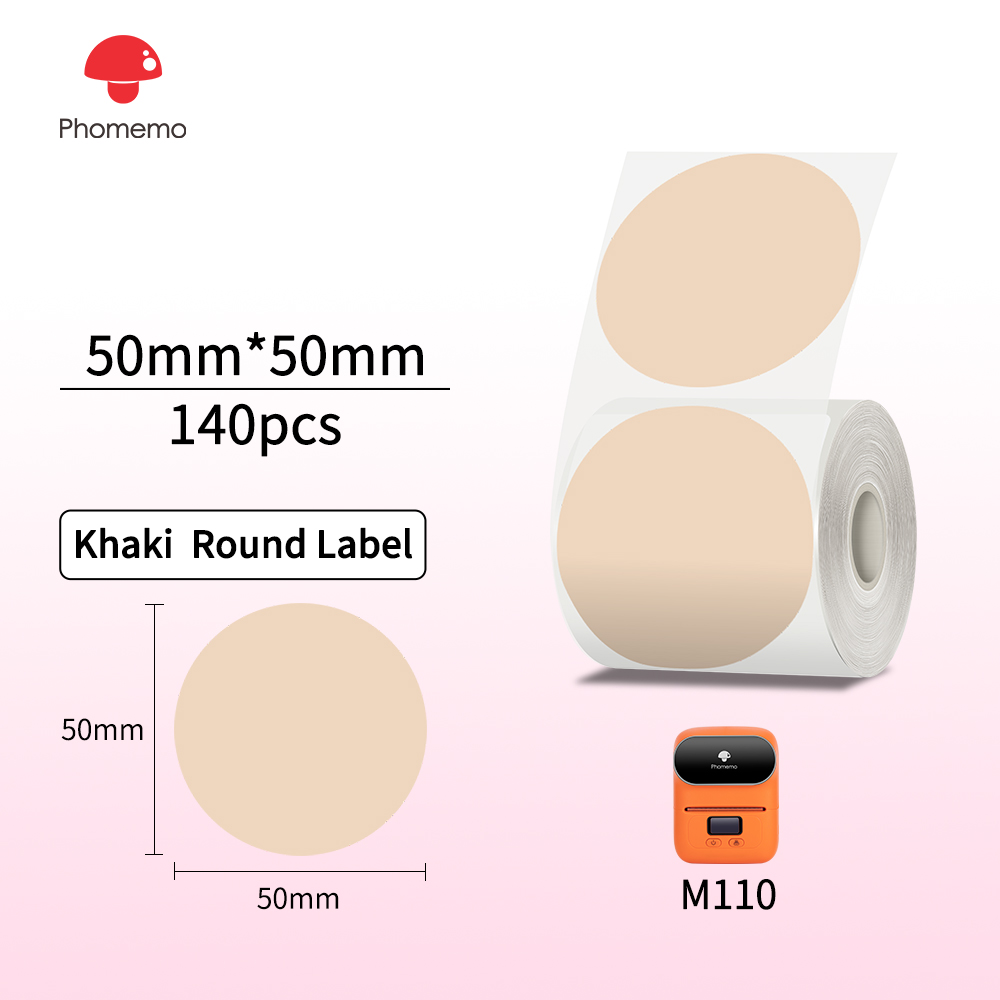 Phomemo M110 Etichette Termiche Carta Adesiva Carta Rotonda Trasparente 1.57 "x 1.57" Etichette Termiche Adesive Carta Stampante per M200 M221: Radura