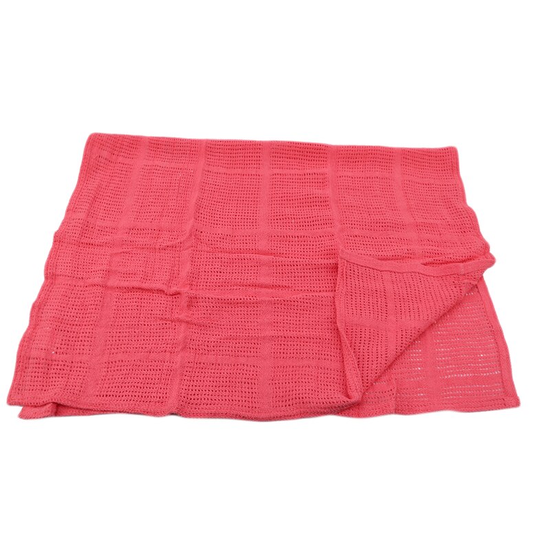 Newborn Baby Blankets Super Soft Cotton Crochet Summer Sleeping Bed Supplies Hole Wrap Air-conditioning blanket for Baby 90*70cm: watermelon red