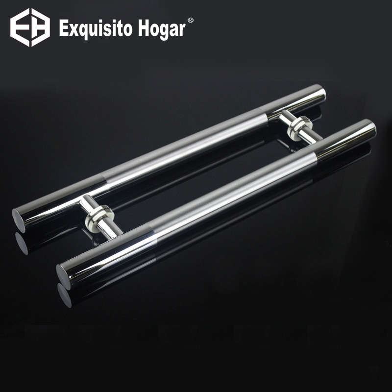 Stainless Steel Pull Push Door Handle For Wood Glass Entry Front Door Exterior Interior Cabinet Furniture Handle