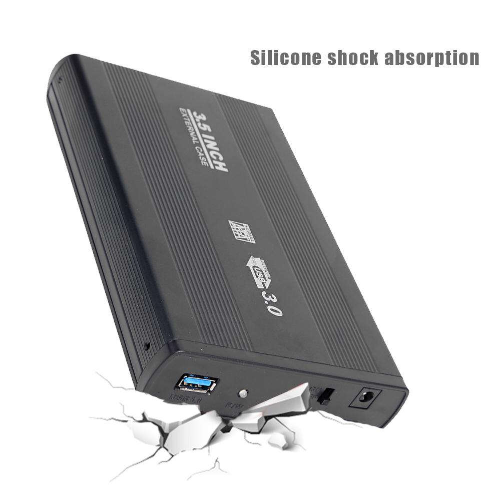 USB 3.0 to SATA Port SSD HDD Case 3.5 inch 5-Gbps Aluminum Hard Drive Enclosure Theoretical Transmission Speed up to 5 Gbps