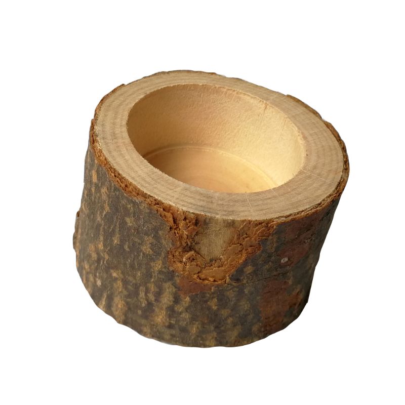 Rustik træ lysestage fyrfadslys lysestage bord dekoration plante blomster plot ornament håndværk 6 x 7cm: M