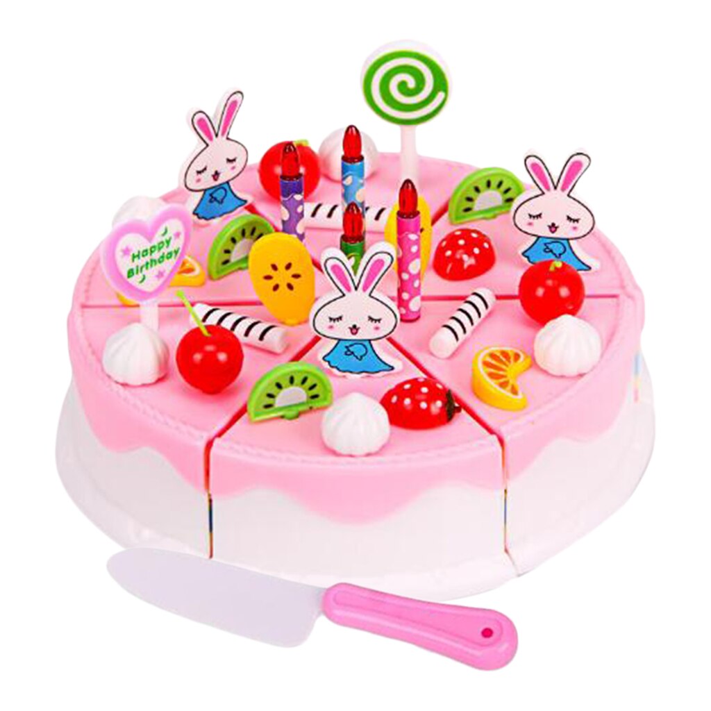 Role Play Toy Birthday Cake Accessories DIY, 64 Pieces/Set, Colorful , Safe Non-toxic Material, for Kids Ages 3+