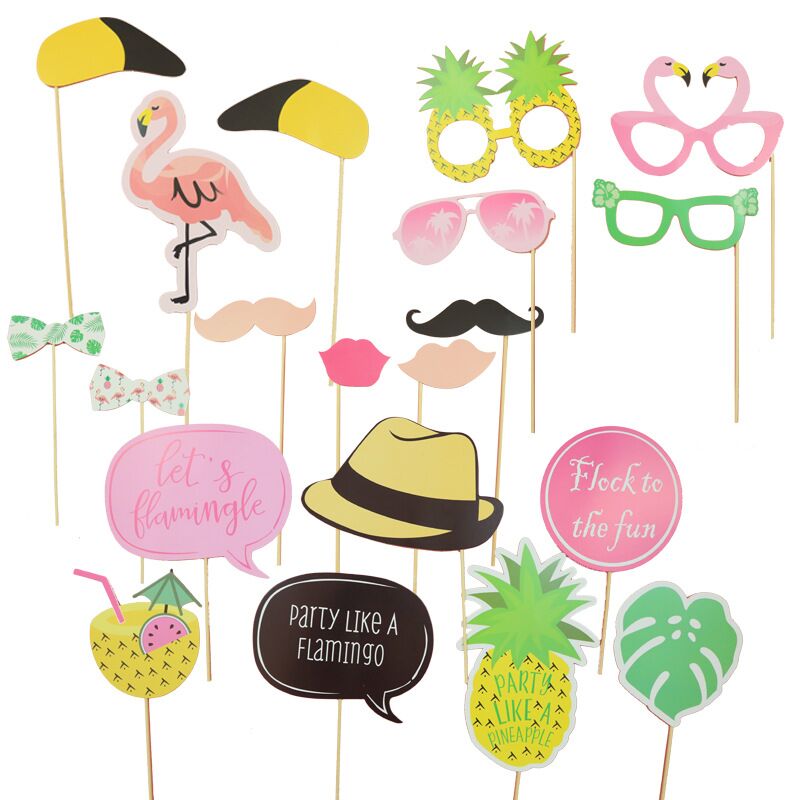 Luau Photo Booth Props Hawaii Thema Zomer Feestartikelen Tropische Foto Props Hawaii Party Decoratie: 20pcs