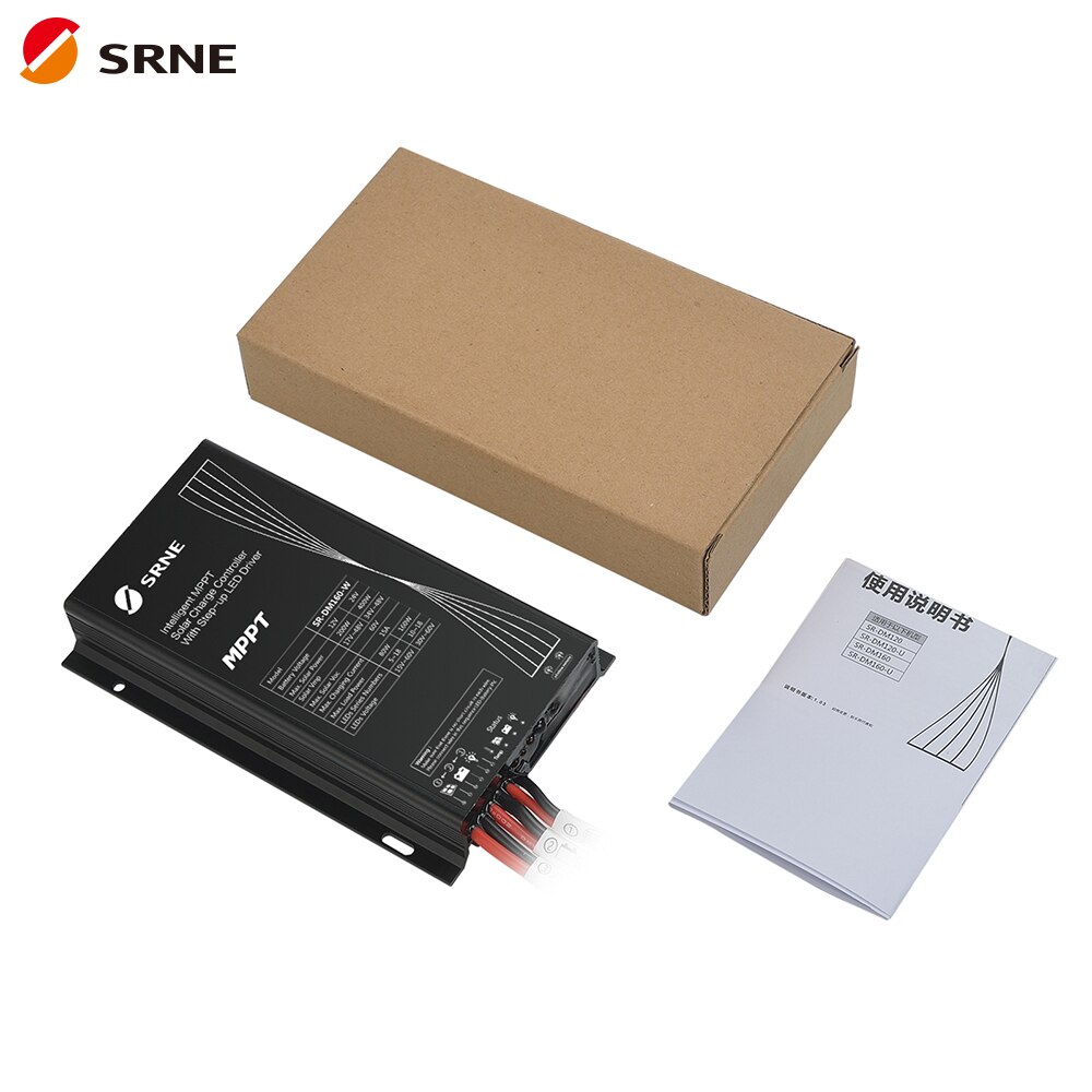 Controlador de carga Solar SRNE SR-DM160, Controlador LED de 12V y 24V, 15A, inalámbrico, inteligente, MPPT, Farola, IP68