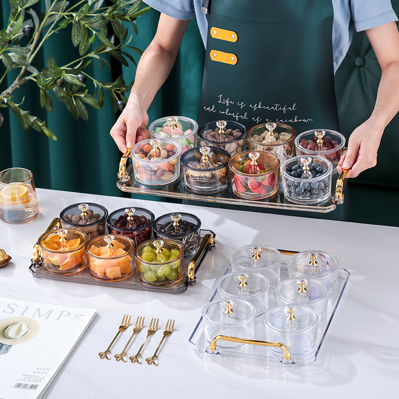 Plastbakke til opbevaring af madvarer, dessertbakker, tebakker til morgenmad, brødtallerkener, rektangulært kosmetikskål, køkkenredskaber