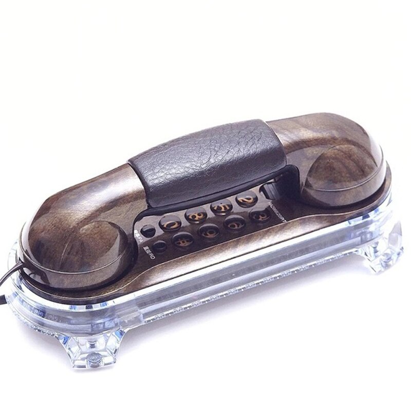 Small Retro Telephone Adjust Ringtone Antique Bronze Home Decor Phone Without Battery Landline Corded Phones With Mute Redial