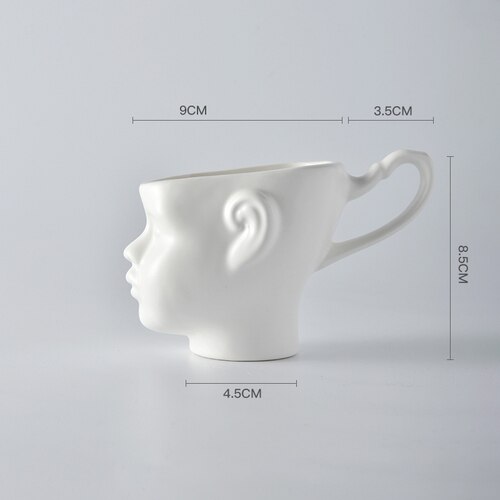 200ml nordisk stil mugg ansikte keramisk kopp personlighet ansikte kaffekopp par vatten kopp mjölk te mugg med handtag drinkware: C