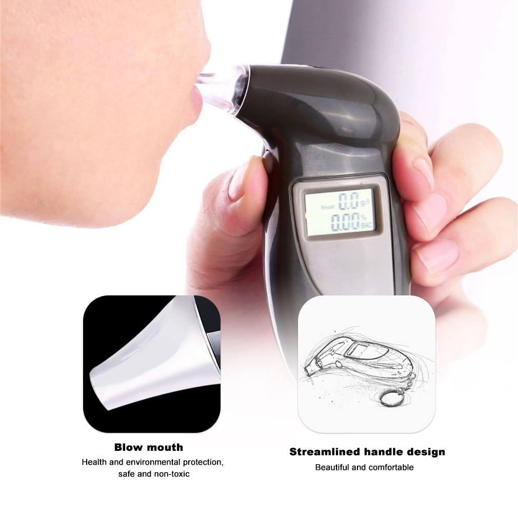 LCD Display Digital Alcohol Tester Police Alert Breath Alcohol Tester Device Breathalyzer Analyzer Detector Test