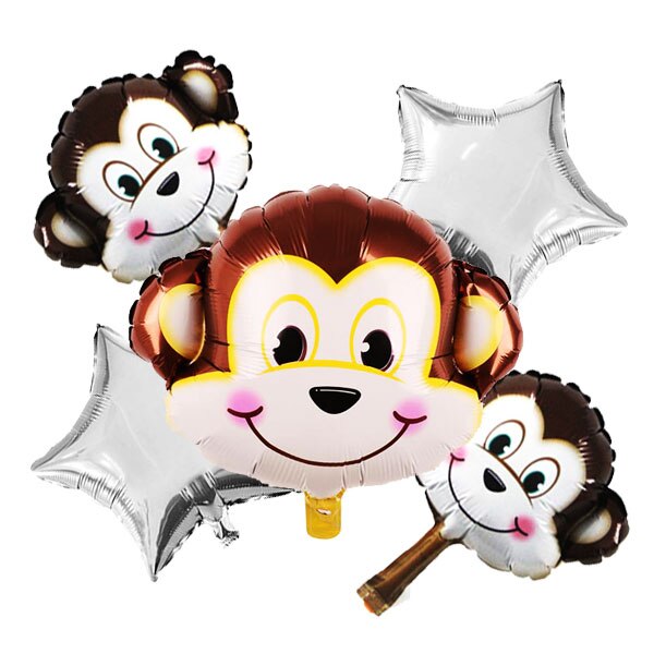 5 Stuks Koeien & Mini Koeien En 18 Inch Star Ballonnen Feestartikelen, animal Party Mylar Ballon Voor Verjaardag Ballon Boeket Decor