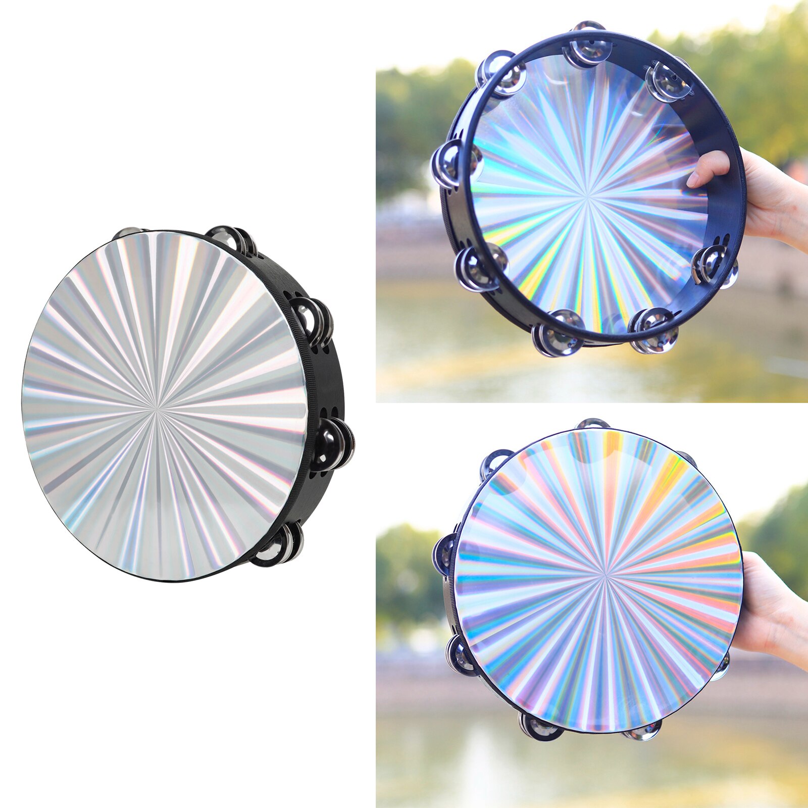 Tambourine/Pandereta - 10” With Head And Double Row Of Jingles