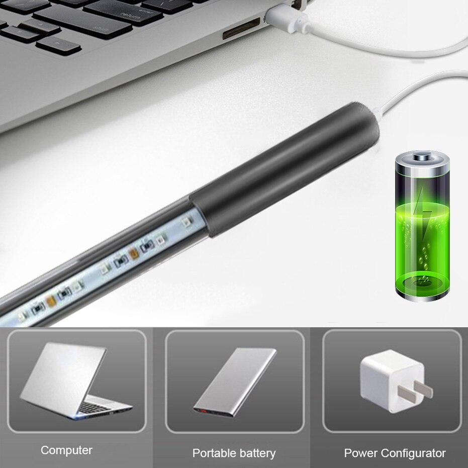 Bærbar led uv-lampe 3+6 leds 275nm 375nm husholdnings uvc led steriliseringslys usb ultraviolet sterilisator uv lys