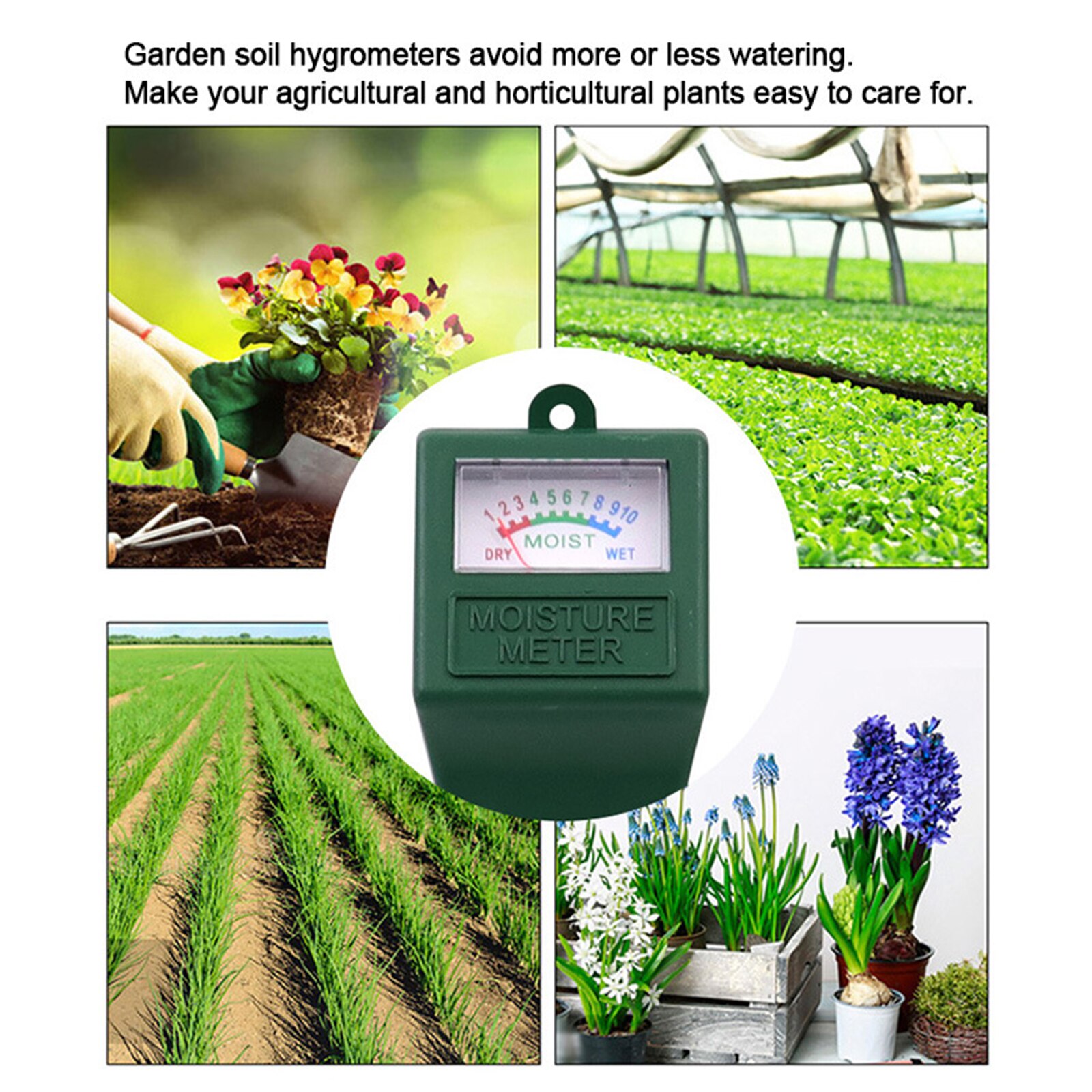 Havejord fugtmåler hydroponics analysator fugt tester jord vandmåler til indendørs udendørs haveplanter græsplæne gård jord