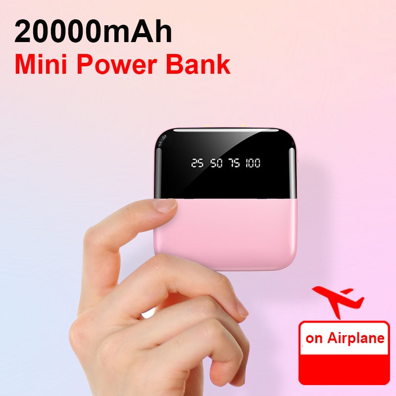 Snelle oplader 20000 mah mini powerbank smartphones 2 usb lcd type c powerbank draagbare oplader voor xiaomi iphone powerbank