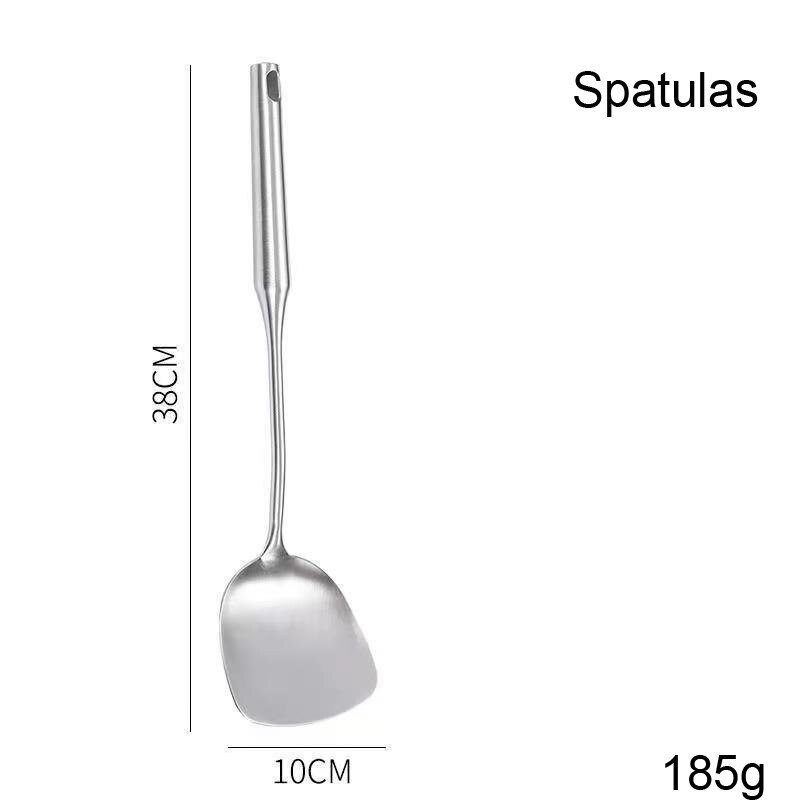 304 stainless steel kitchen utensils 6-piece set soup spoon spatula large colander rice laddle kitchen cooking tools: A2-spatula