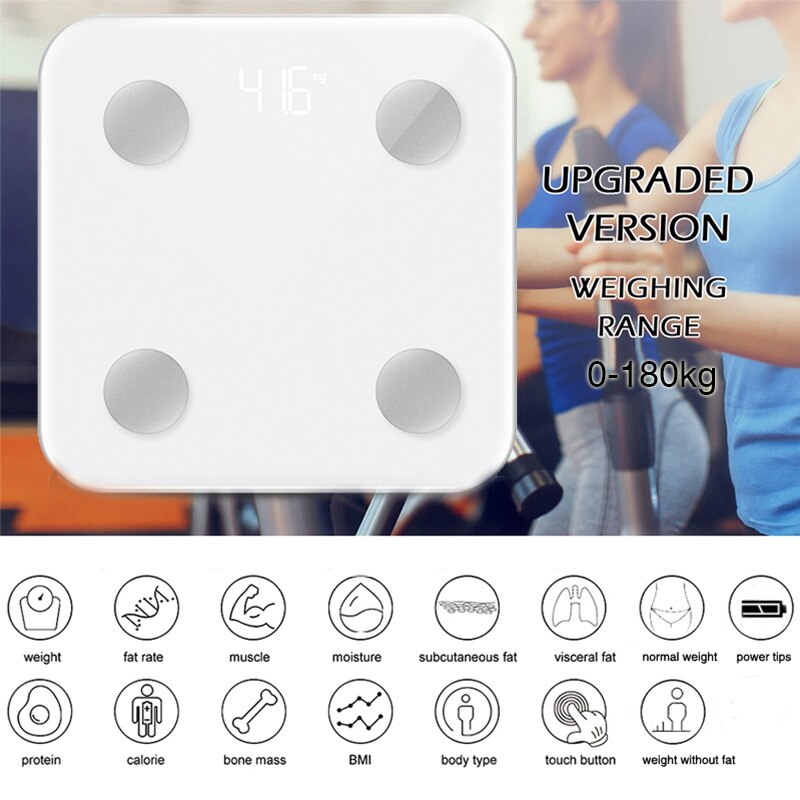 Bluetooth BMI Body Scale LED Digital Smart Weight Scale Body Fat Composition Analyzer Scales Bathroom Scales
