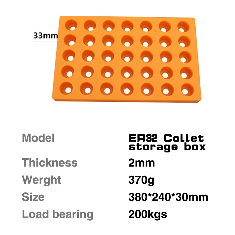 CNC machining center ER collet storage box 60 hole ER25 and 35 hole ER32 collet plastic finishing rack