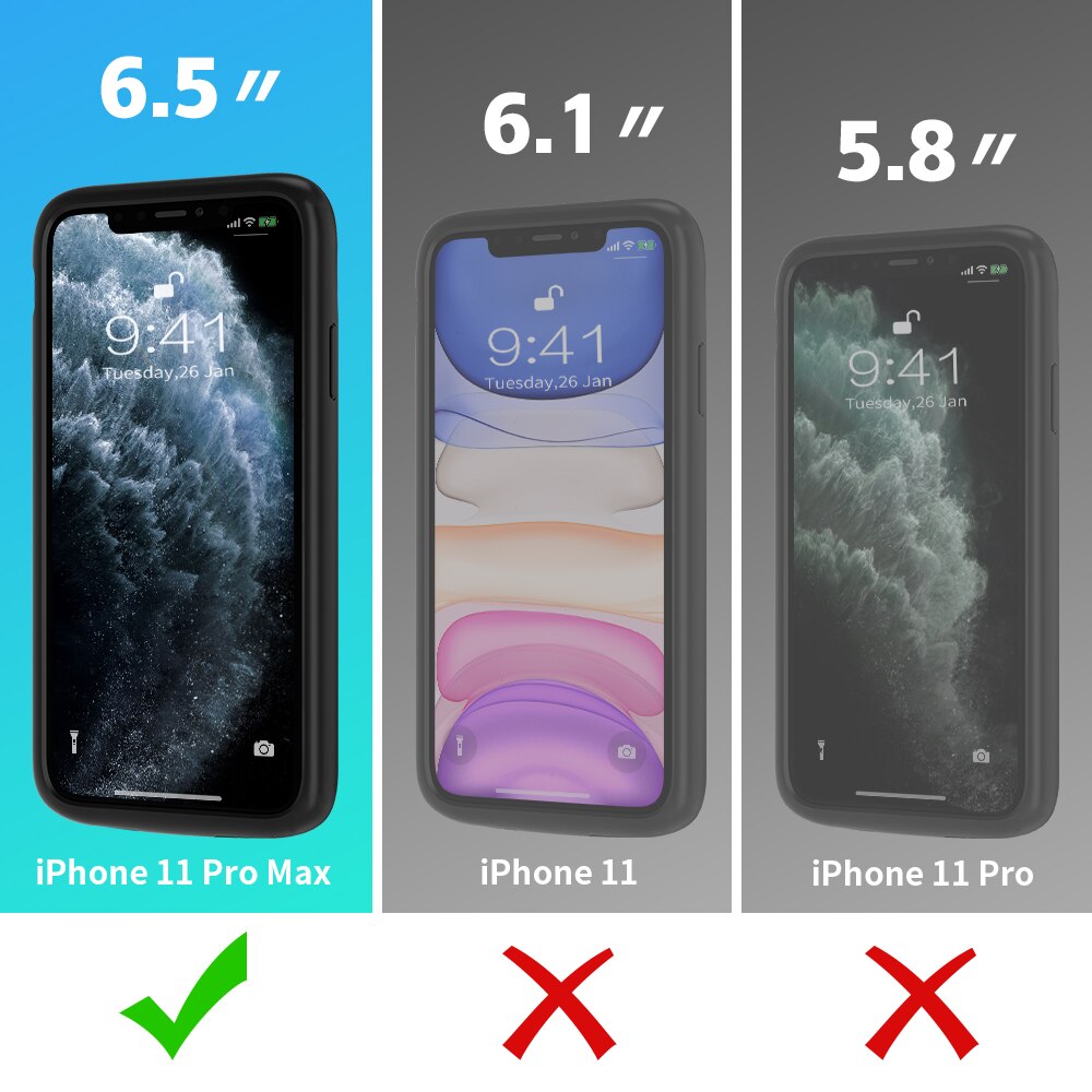 Newdery Battery Case for iPhone 11 Pro Max, 5000mAh Charging case with Full Body Defender Edge, slim Wireless Charging case