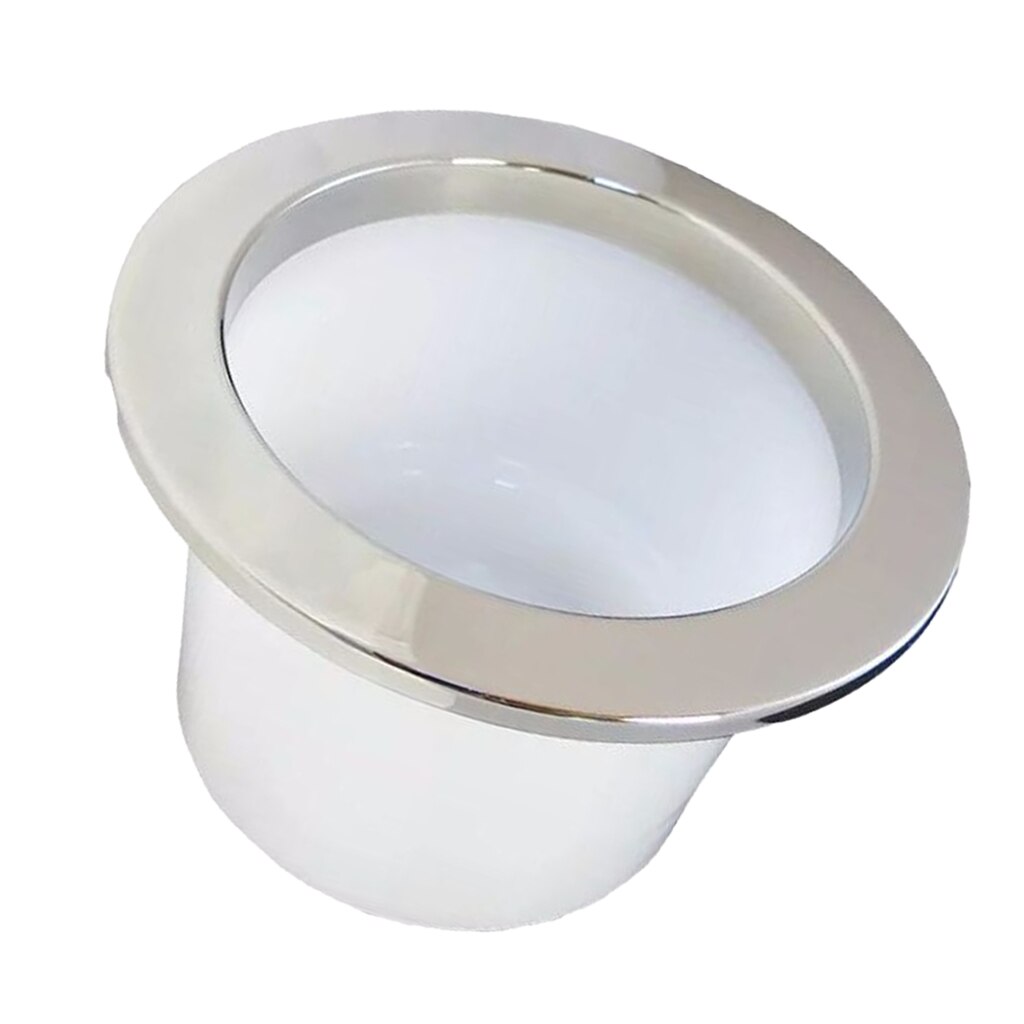 12 Volt Boat Marine RV Cup Holder With Blue LED Light Lamp & Stainless Steel Rim