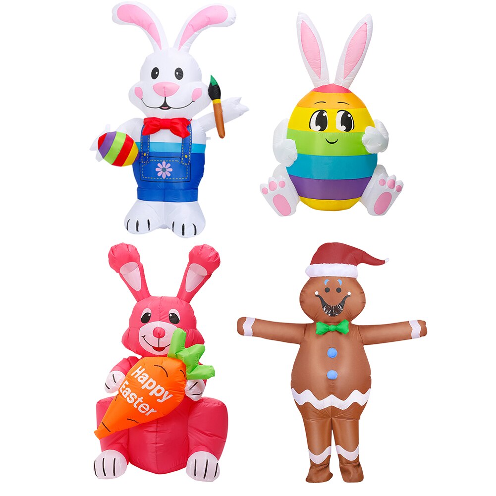 Rabbit Inflatable Costume Easter Bunny Cosplay Fancy Mascot Halloween Toys Cartoon Anime Halloween Toys Home Party Decoration