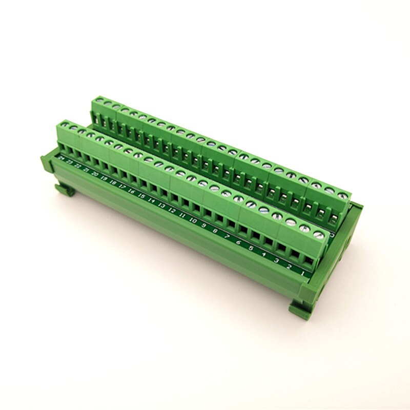 DIN Rail Mount 24A/400V 24 Position Screw Terminal Block Distribution Module.